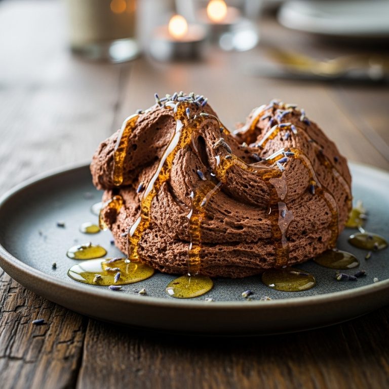 Euphoric Chocolate Mousse with Lavender Honey Drizzle