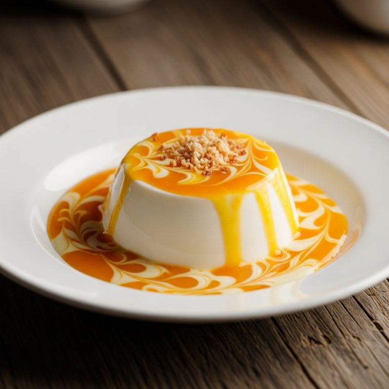 Exotic Caribbean Coconut Panna Cotta with Mango Coulis & Toasted Coconut Flakes