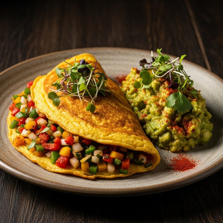 “Exotic Keto Masala Omelette with Spiced Avocado Mash – A Michelin Star Experience”