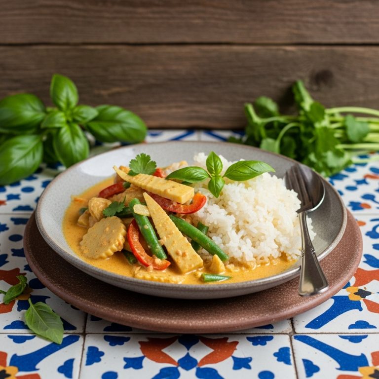 Exquisite Cambodian Vegan Curry and Sticky Rice Bowl – A Sensory Culinary Adventure!