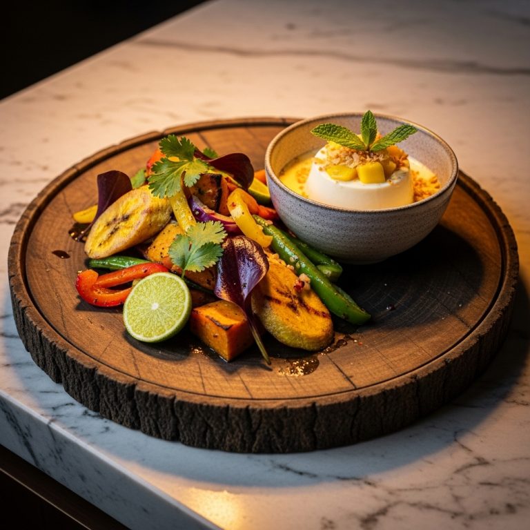 Exquisite Caribbean Veggie Delight: Vegetarian-Friendly Mango Coconut Panna Cotta