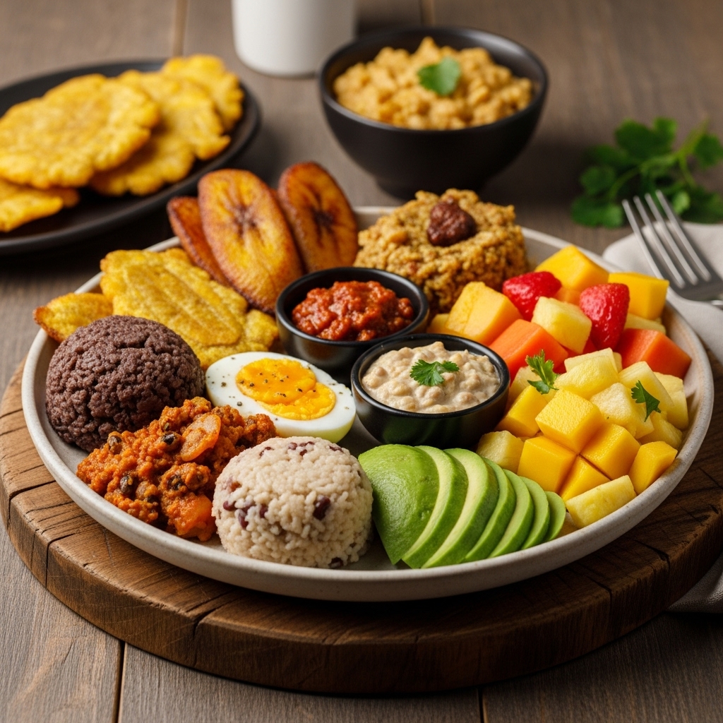 Exquisite Ghanaian Vegetarian Breakfast Feast: A Symphony of Textures and Flavors