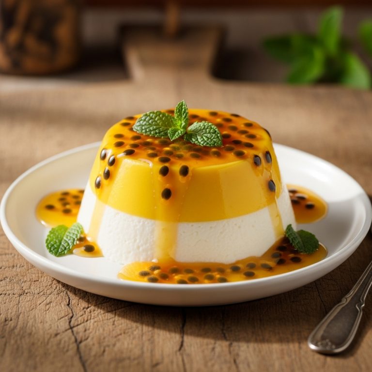 Exquisite Kenyan-Inspired Gluten-Free Mango & Coconut Panna Cotta with Passion Fruit Glaze