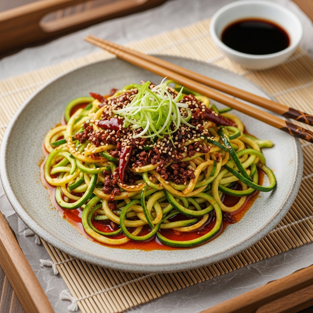 Exquisite Keto Chinese Zucchini Noodles in Spicy Sichuan Oil – A Culinary Masterpiece!