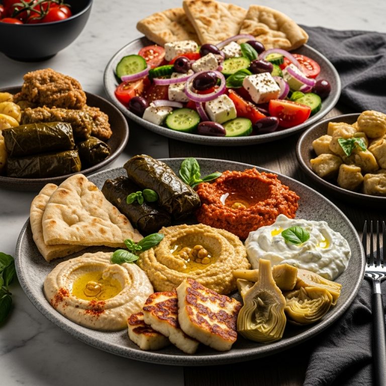 “Exquisite Mediterranean Vegetarian Feast: Aromatic Greek Lunch for Two”