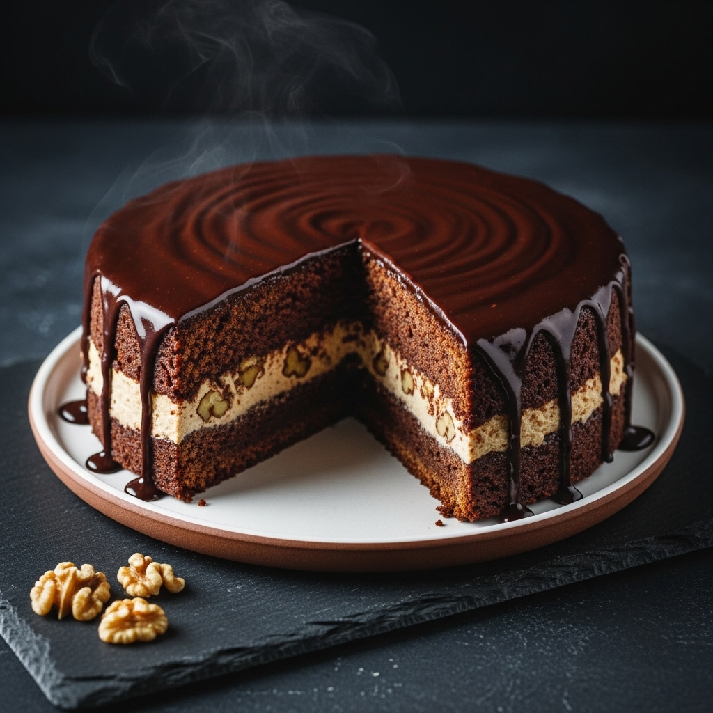 Exquisite Paleo Hungarian Dessert: Flourless Walnut Chocolate Cake