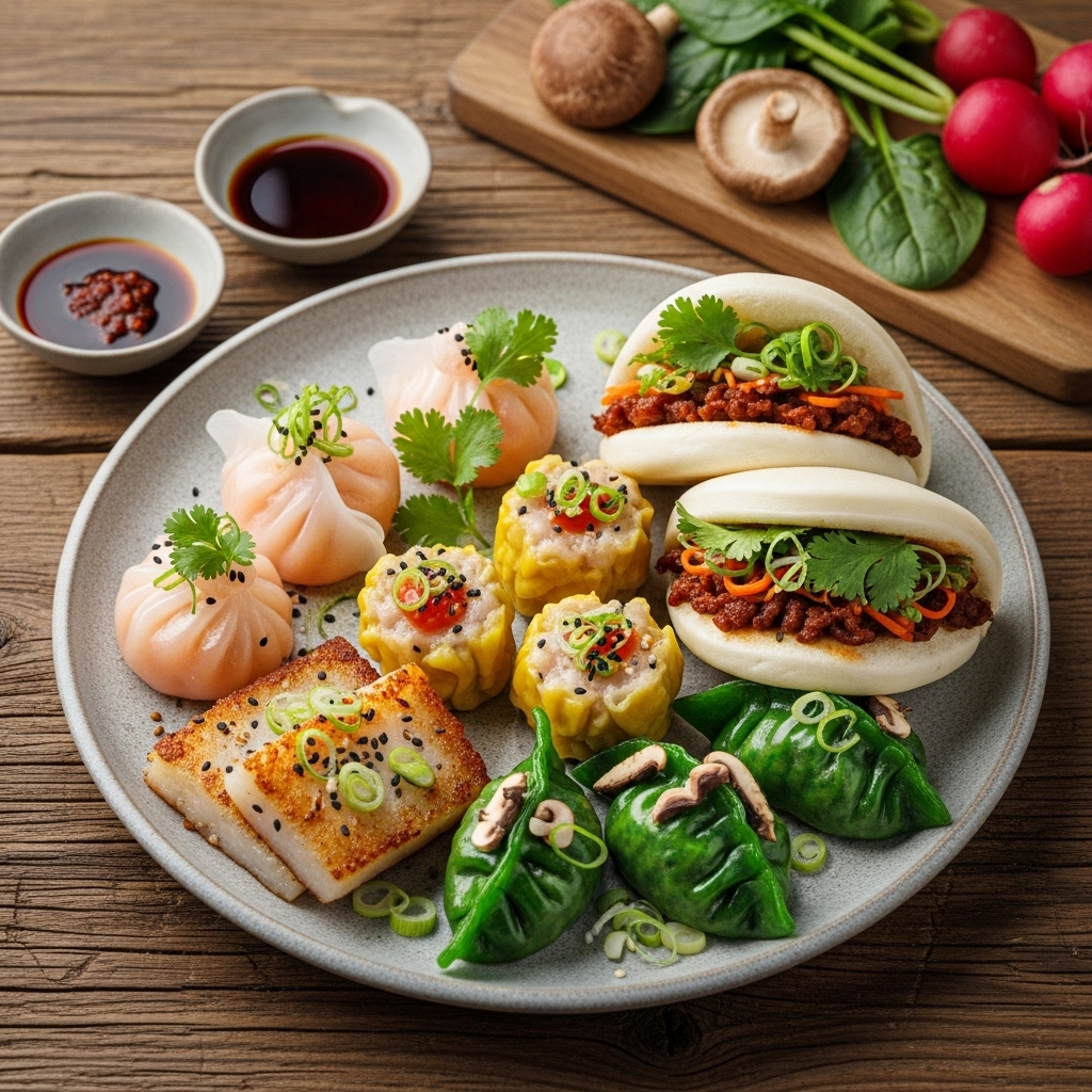 Exquisite Vegan Chinese Breakfast Dim Sum Feast: Delight Your Senses