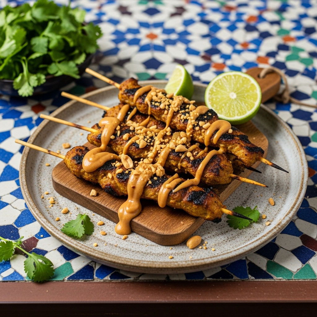 Exquisite Vegan Malaysian Satay Skewers with Creamy Peanut Sauce