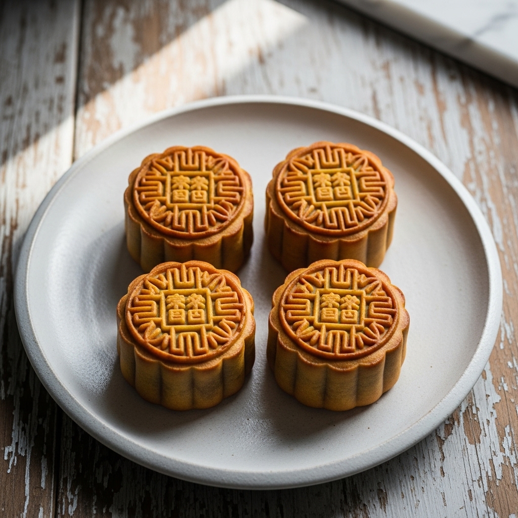 Exquisite Vegan Vegetarian Mooncakes with Lotus Seed Paste