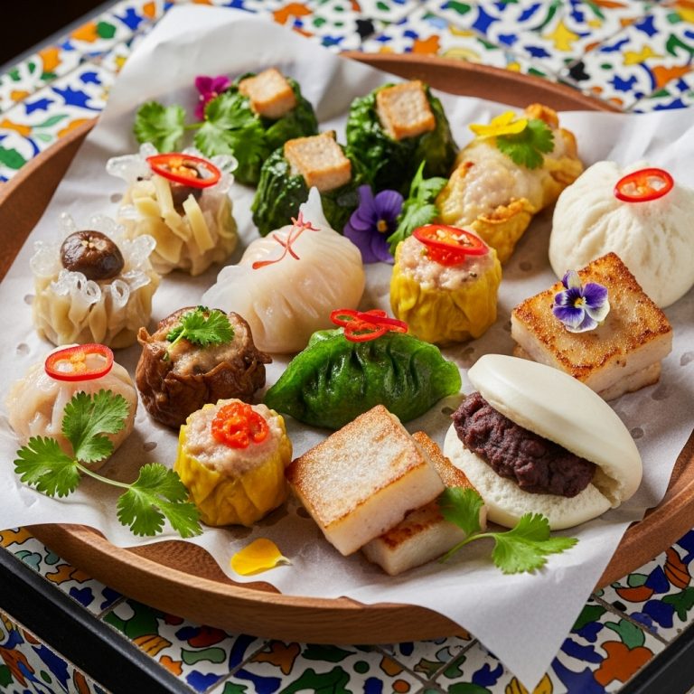 Exquisite Vegetarian Chinese Brunch Dim Sum Platter: A Sensory Masterpiece