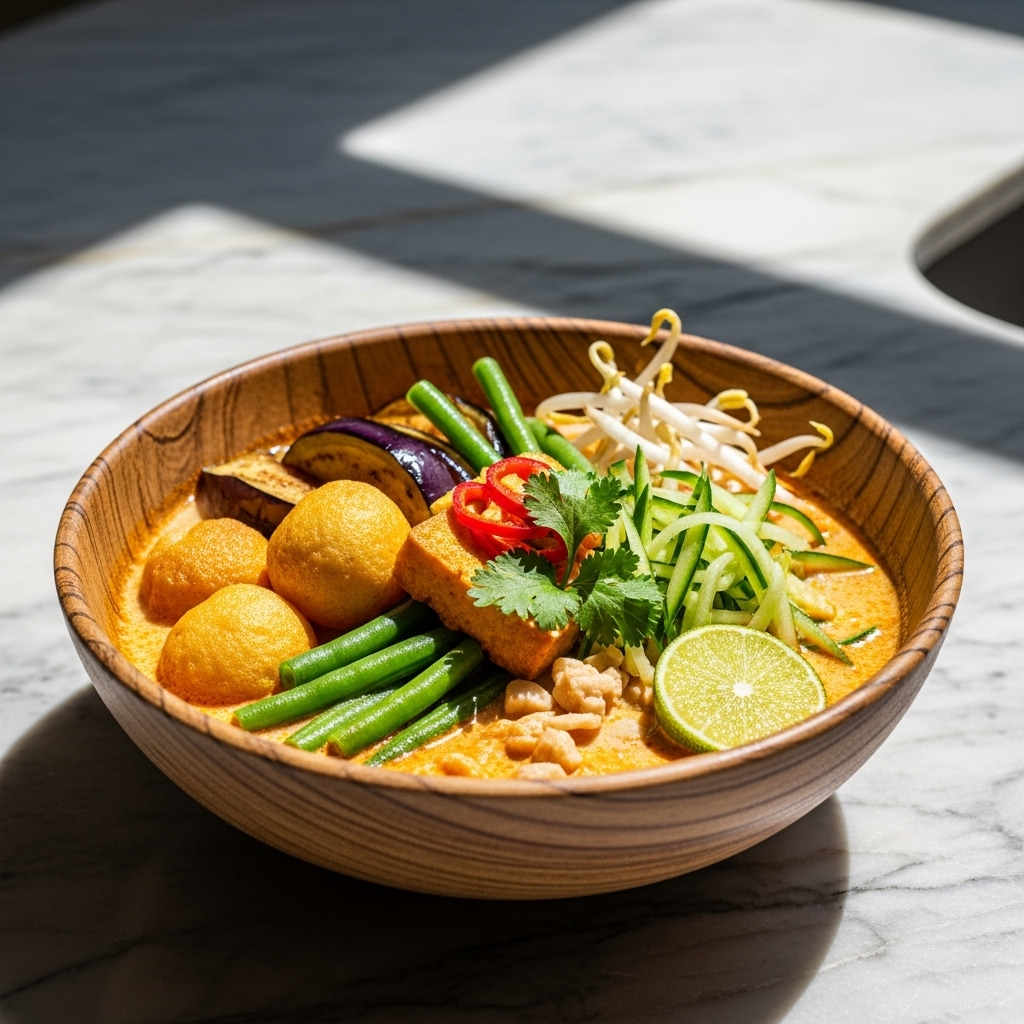 Exquisite Vegetarian Laksa Sarawak – A Rich, Creamy Delight!