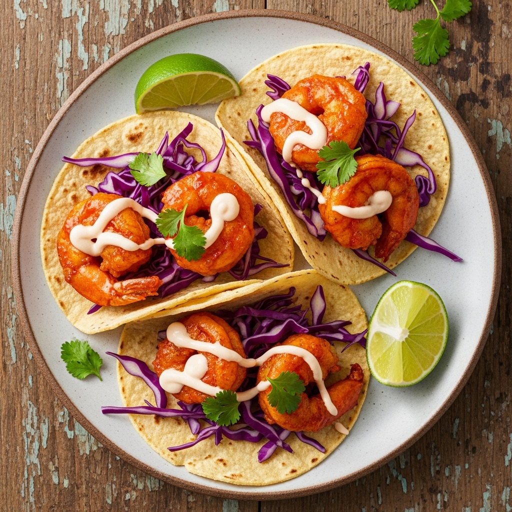 Famous Food Truck Firecracker Shrimp Tacos