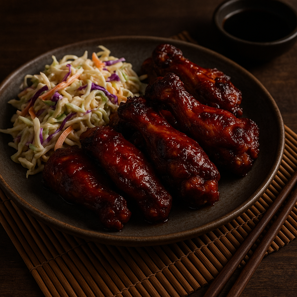 Festival Classic Dinner: Memphis BBQ Chicken Wings with Smoky Coleslaw