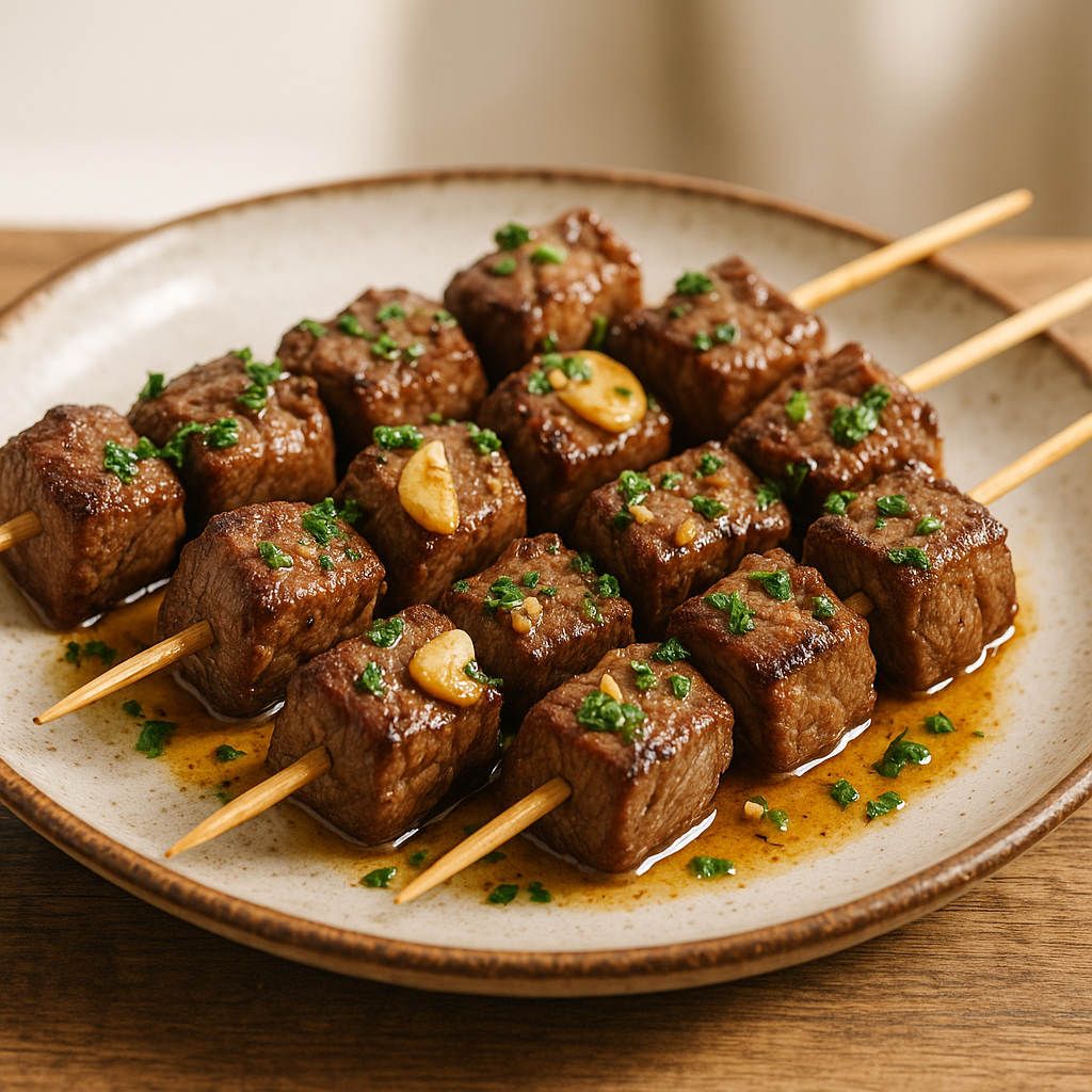 Festival Classic Lunch: Grilled Garlic Butter Steak Skewers