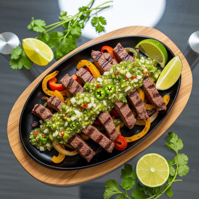 Festival Classic Lunch: Grilled Steak Fajitas with Smoky Salsa Verde