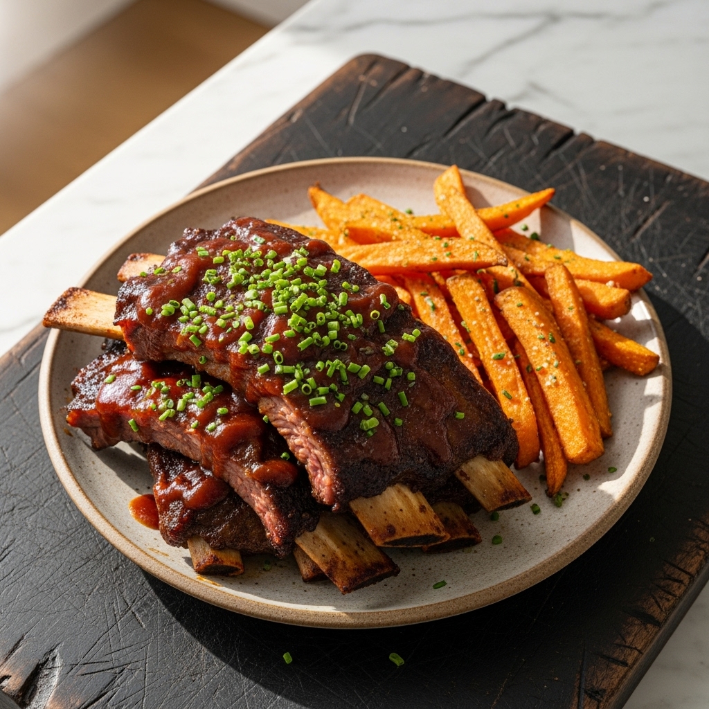 Festival Classic Lunch: Spicy BBQ Beef Ribs with Sweet Potato Fries