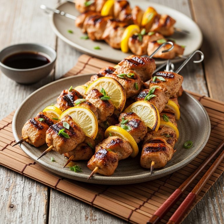 Festival Street-Grilled Lemon Herb Chicken Skewers