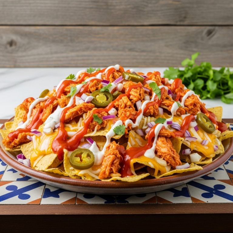 Fiery Buffalo Chicken Nachos Supreme