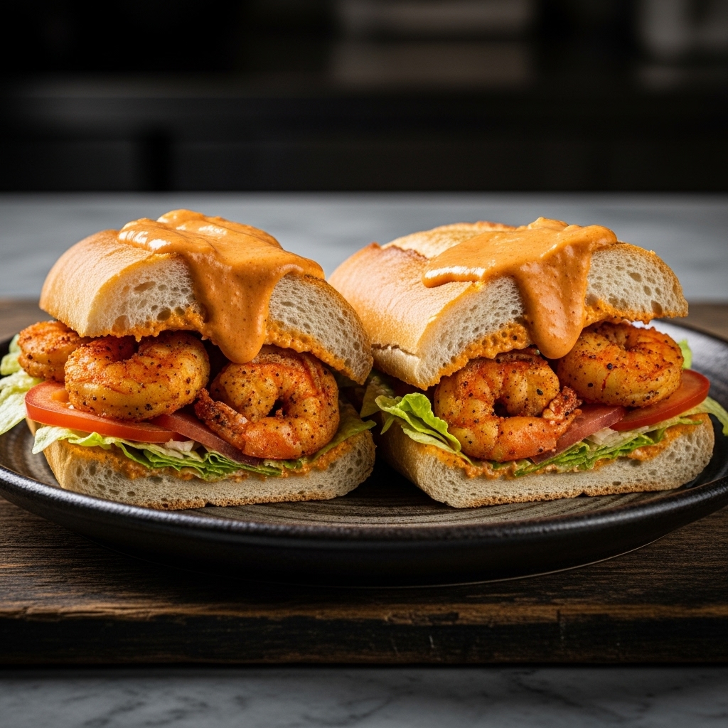 Fiery Cajun Shrimp Po’Boys with Spicy Remoulade