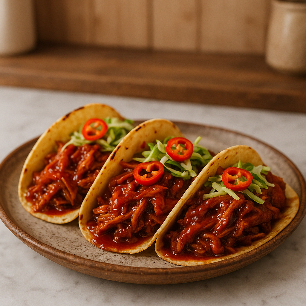 Fiery Ghost Pepper BBQ Pulled Pork Tacos