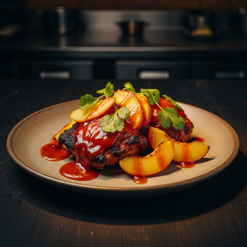 Fiery Peach BBQ Chicken Skillet