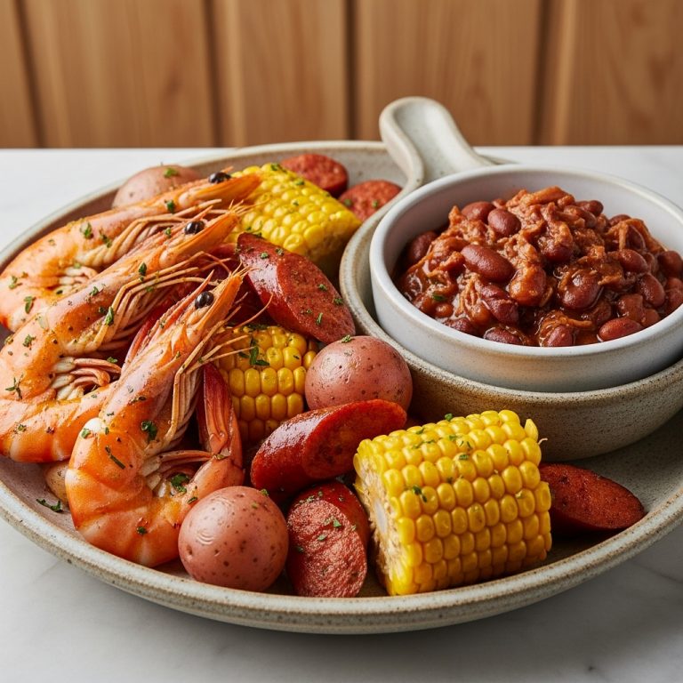 Fiery Southern Grill Dinner: Shrimp Boil & Smoky BBQ Beans