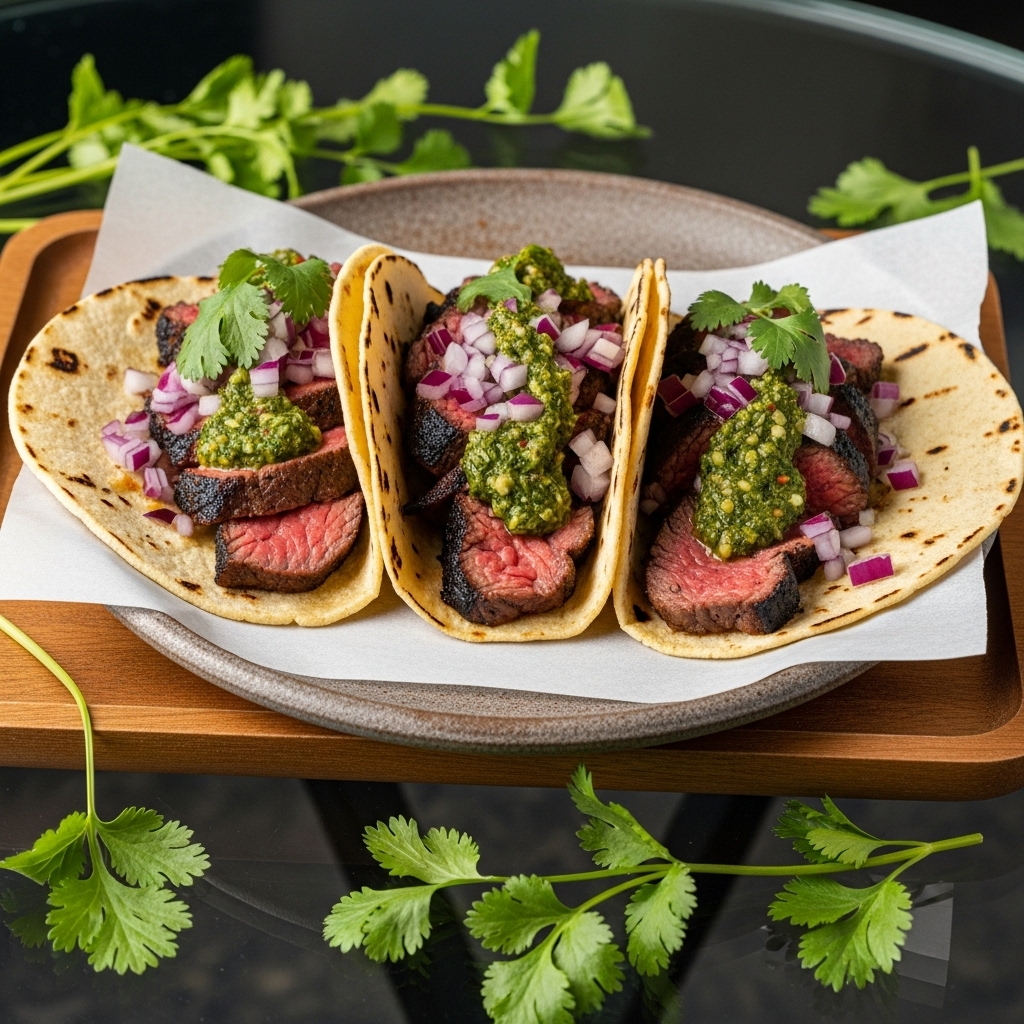 Fiery Tri-Tip Tacos with Chimichurri Sauce