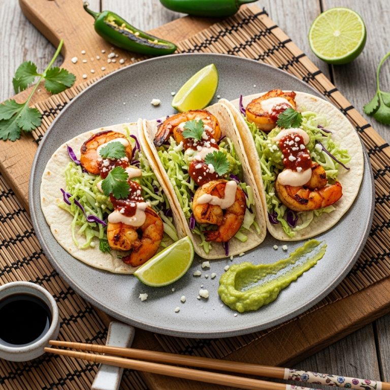 Fire-Roasted Garlic Shrimp Tacos