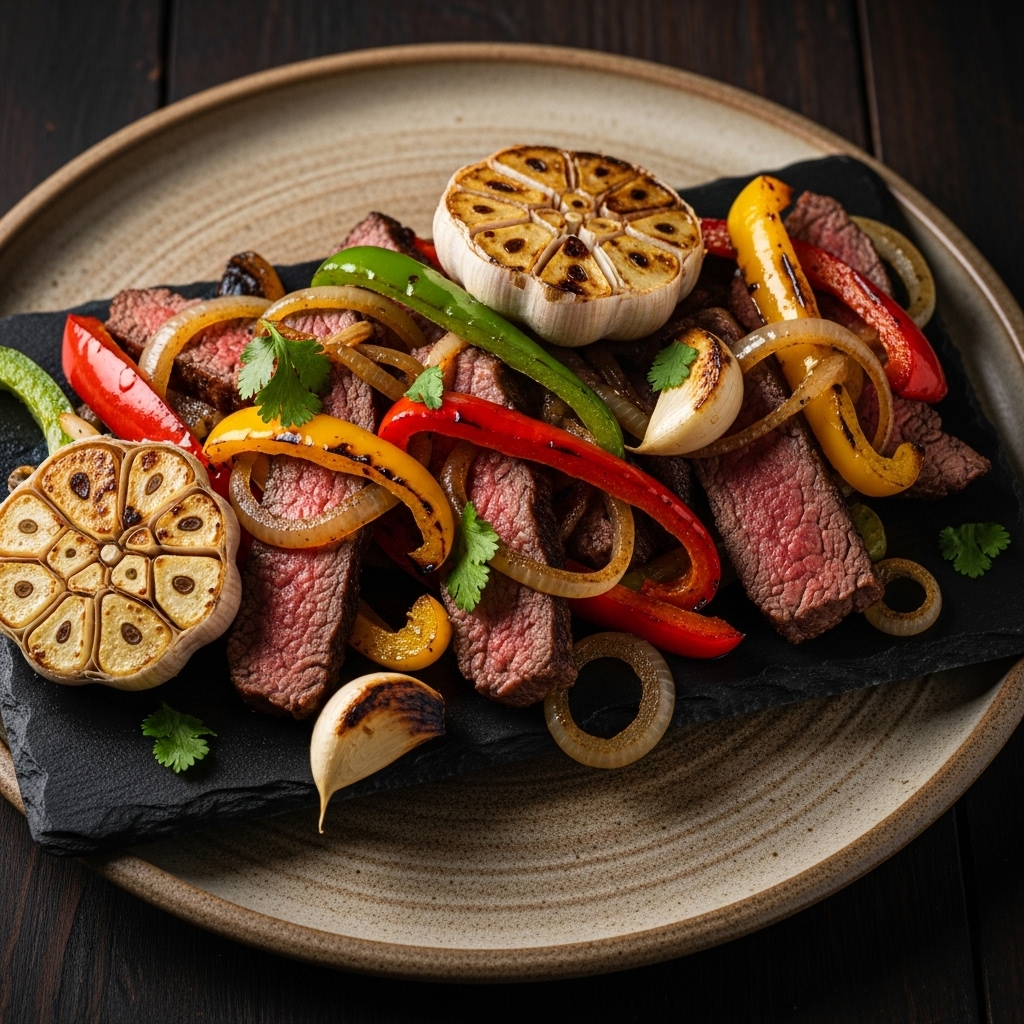 Fire-Roasted Garlic Steak Fajitas