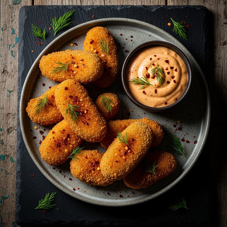 Fireball Fried Pickles with Spicy Ranch Dipping Sauce