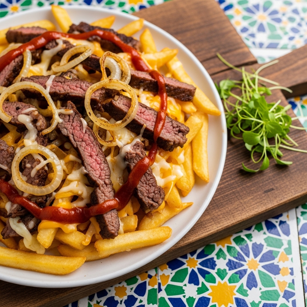 “Fireball Philly Cheesesteak Fries”