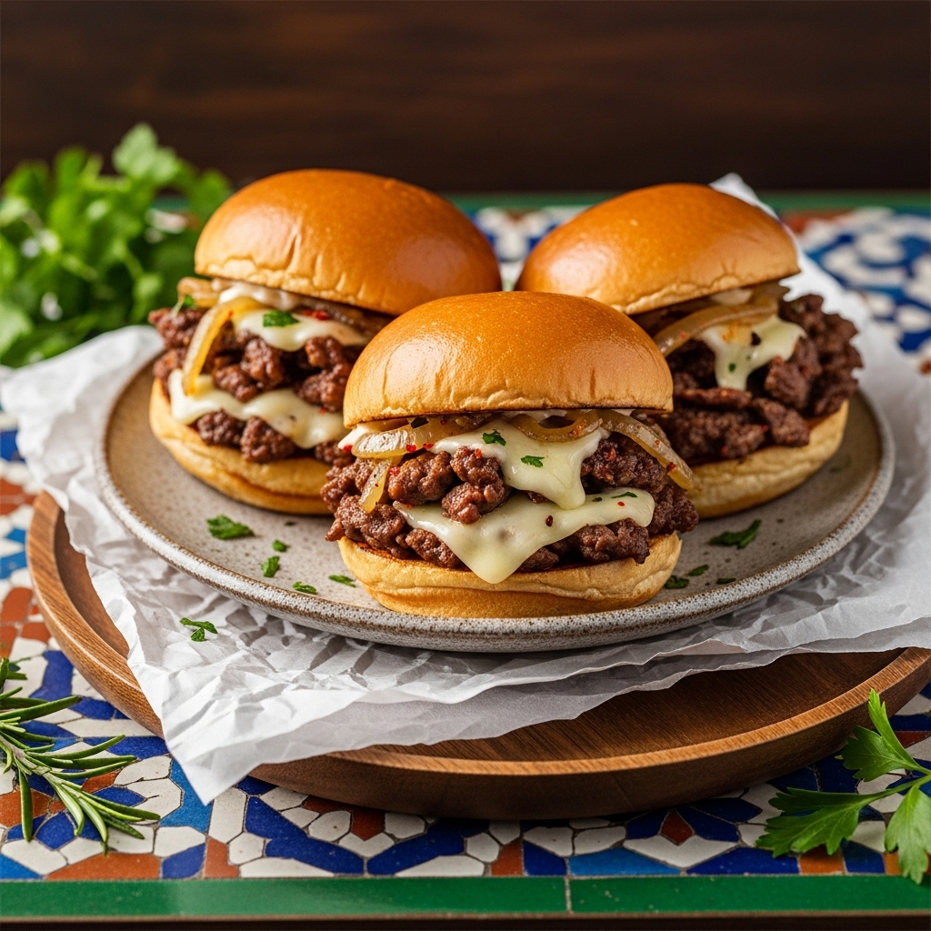 Fireball Philly Cheesesteak Sliders