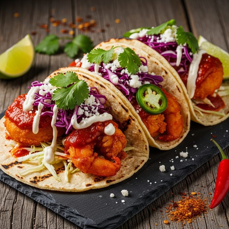 Fireball Street-Style Fried Shrimp Tacos