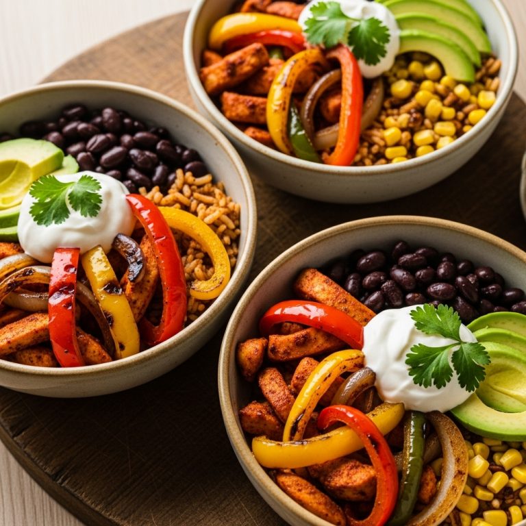 Firecracker Chicken Fajita Bowls