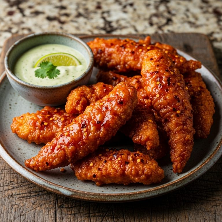 Firecracker Chicken Tenders with Honey-Lime Dipping Sauce