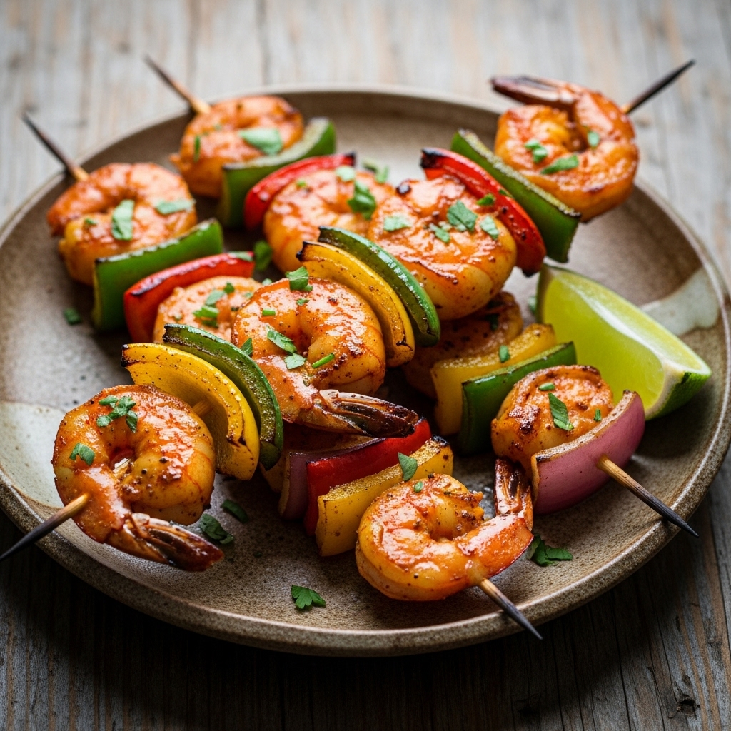 Firecracker Fajita Shrimp Skewers