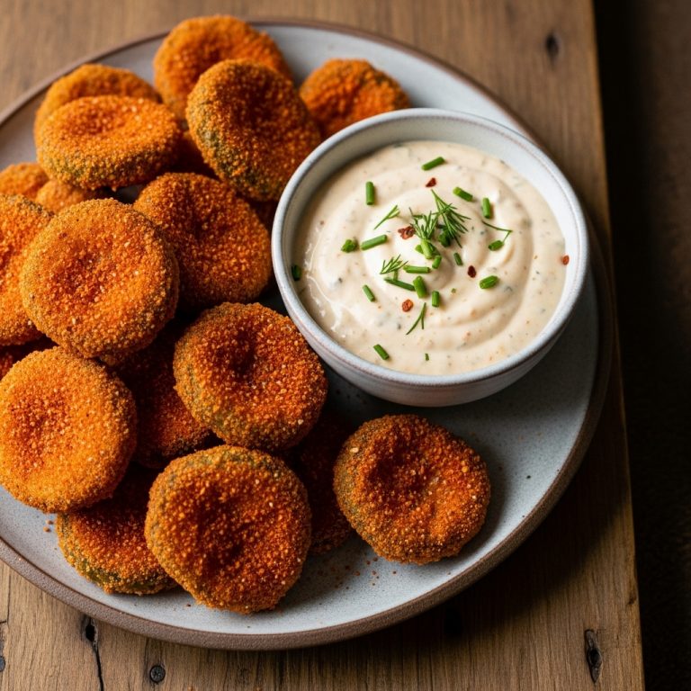 Firecracker Fried Pickles with Spicy Ranch Dip