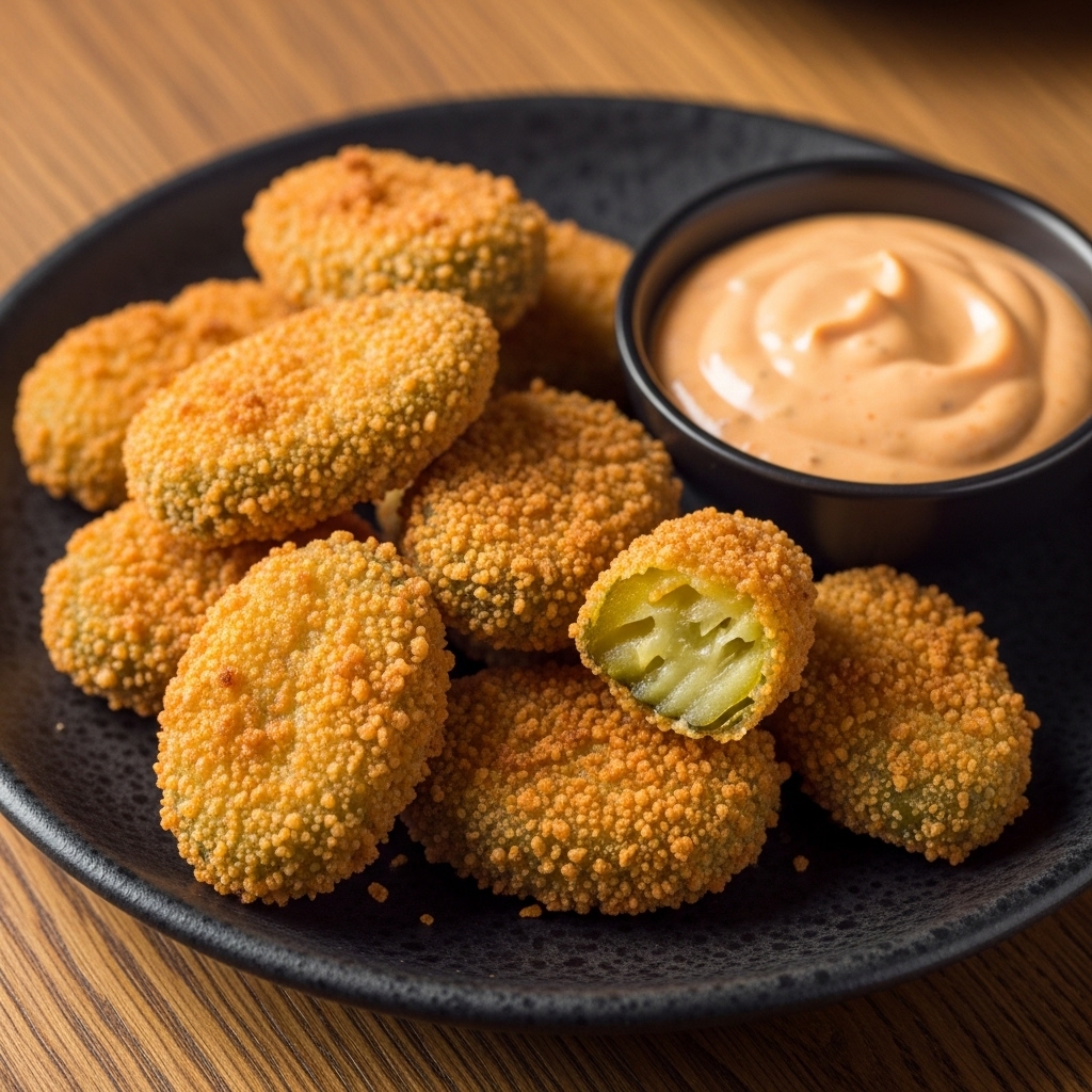 Firecracker Fried Pickles with Spicy Ranch Dipping Sauce