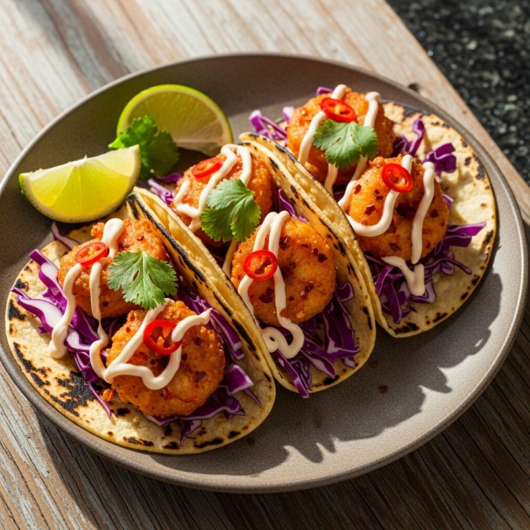 Firecracker Fried Shrimp Tacos