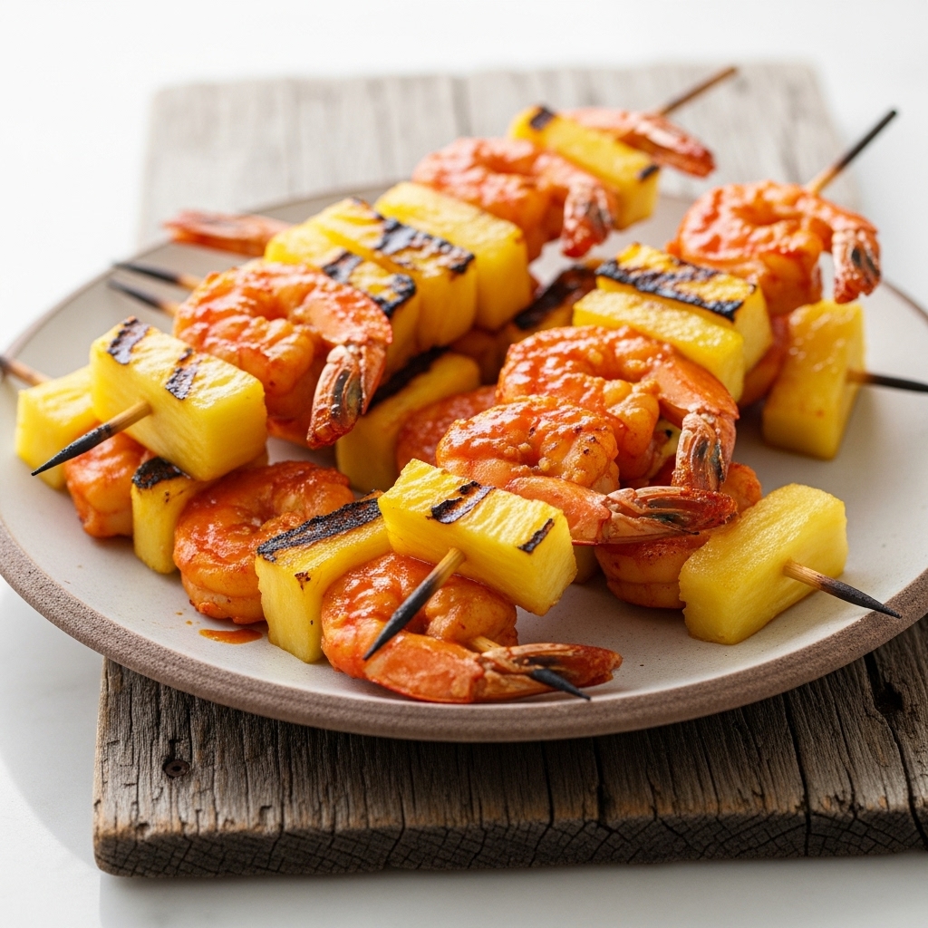 Firecracker Shrimp & Pineapple Skewers