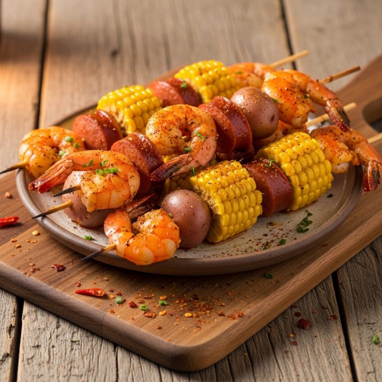 Firecracker Shrimp Boil Skewers