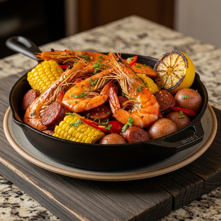 Firecracker Shrimp Boil Skillet