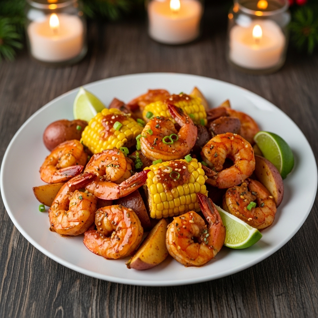 Firecracker Shrimp Boil with Cajun Chipotle Butter
