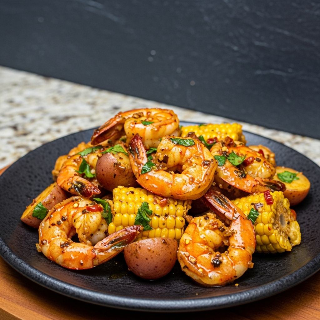 Firecracker Shrimp Boil with Smoky Herb Butter