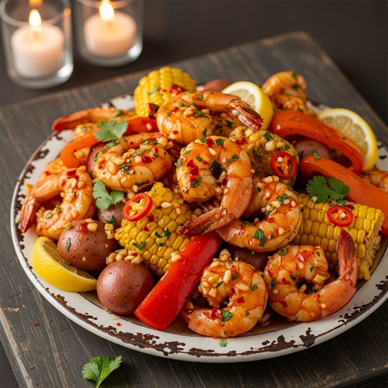 Firecracker Shrimp Boil with Spicy Garlic Butter