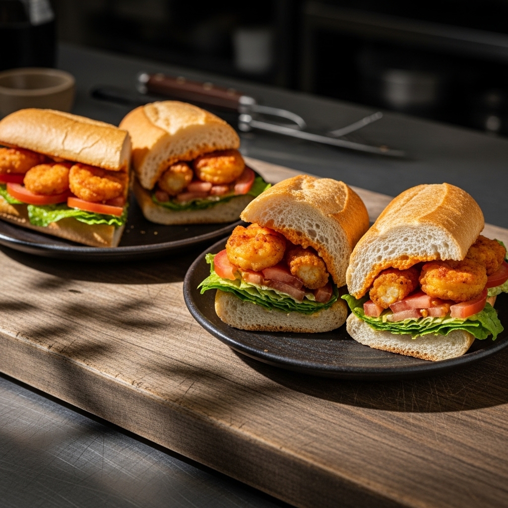 Firecracker Shrimp Po’Boys