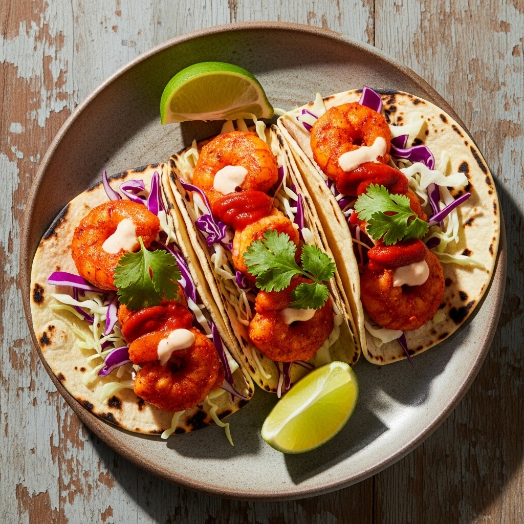 Firecracker Shrimp Street Tacos