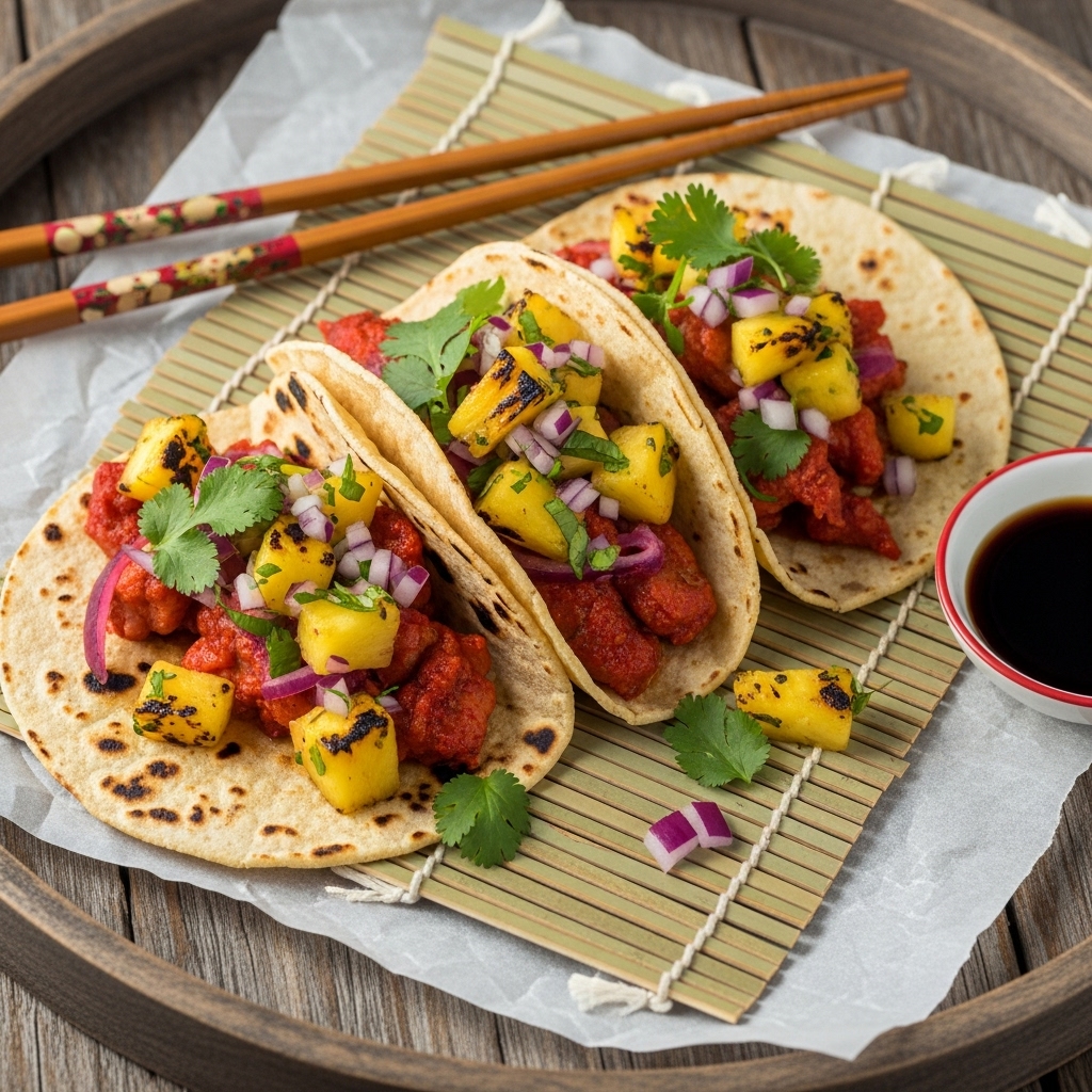 Firecracker Street Tacos with Charred Pineapple Salsa