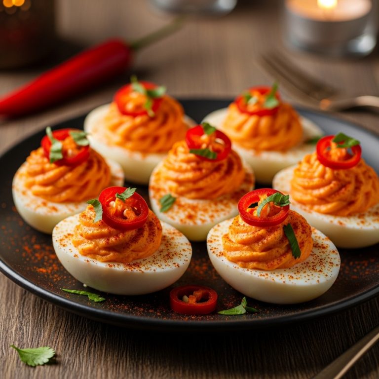 Flamin’ Fiery Deviled Eggs