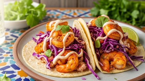 Food-Truck Favorite Lunch: Firecracker Shrimp Tacos